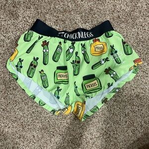 ChicknLegs Women's Pickle Print Athletic Shorts - Green